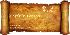 Ungár Lantos névjegykártya